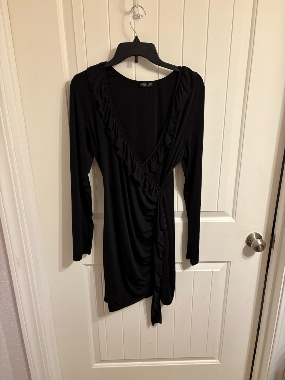 VENUS Black Women's Dress with Branded Neckline